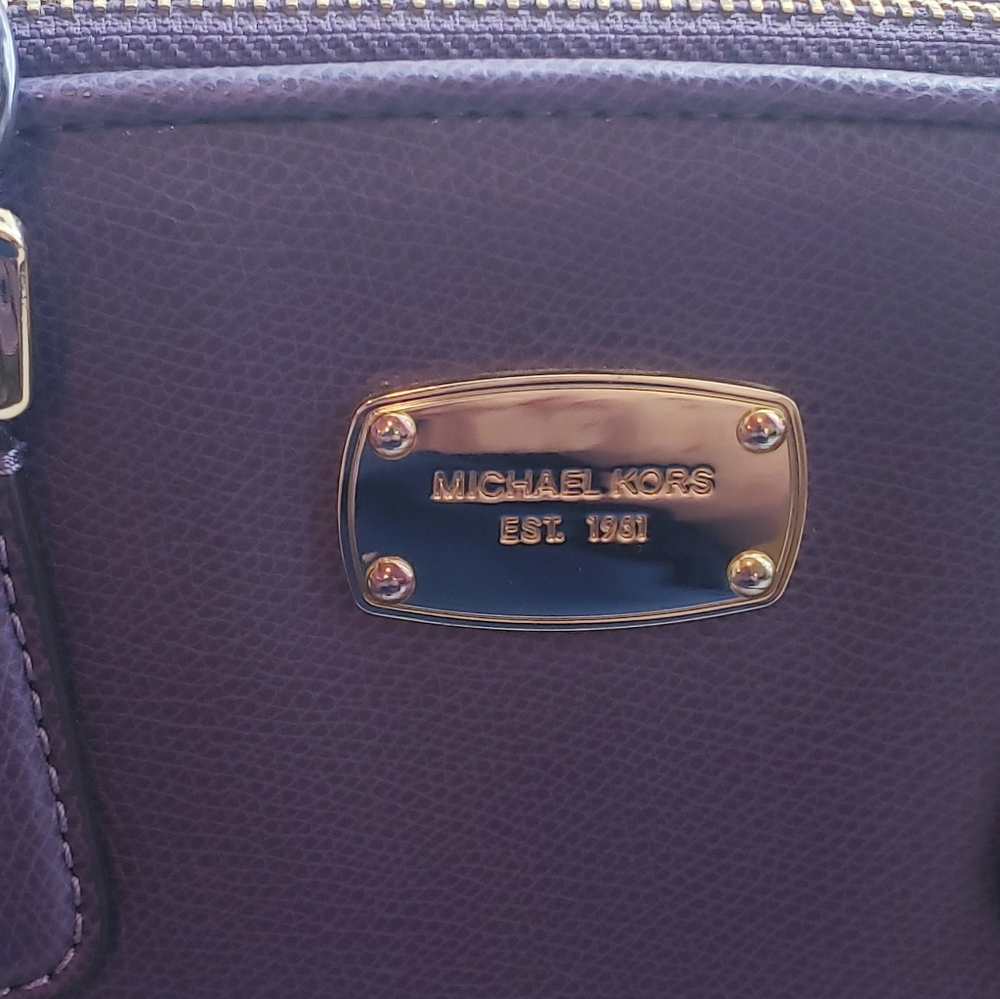 Michael Kors Purple Satchel Leather Bag - Picture 2 of 12